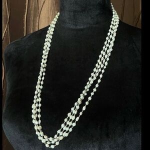 Vintage Multi-Strand White Baroque Pearl Beaded Necklace